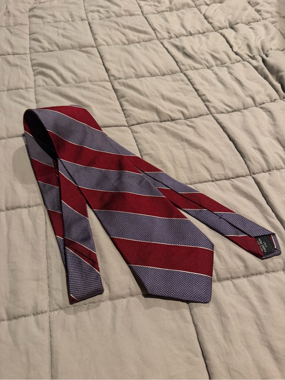 Geoffrey Beene Red and Blue Diagonal Stripe Tie